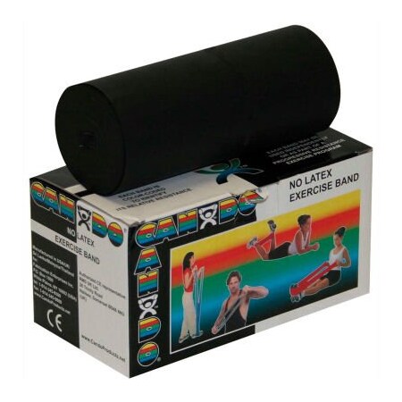 Fabrication Enterprises CanDo Latex-Free Exercise Band, Black, 6 Yard Roll, 1 Roll/Box 1357151